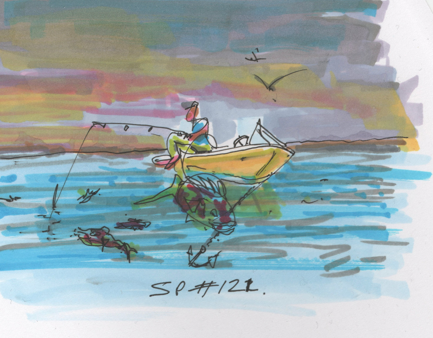 “Fishing Boat” - Pen Drawing - 140x100mm - 2025