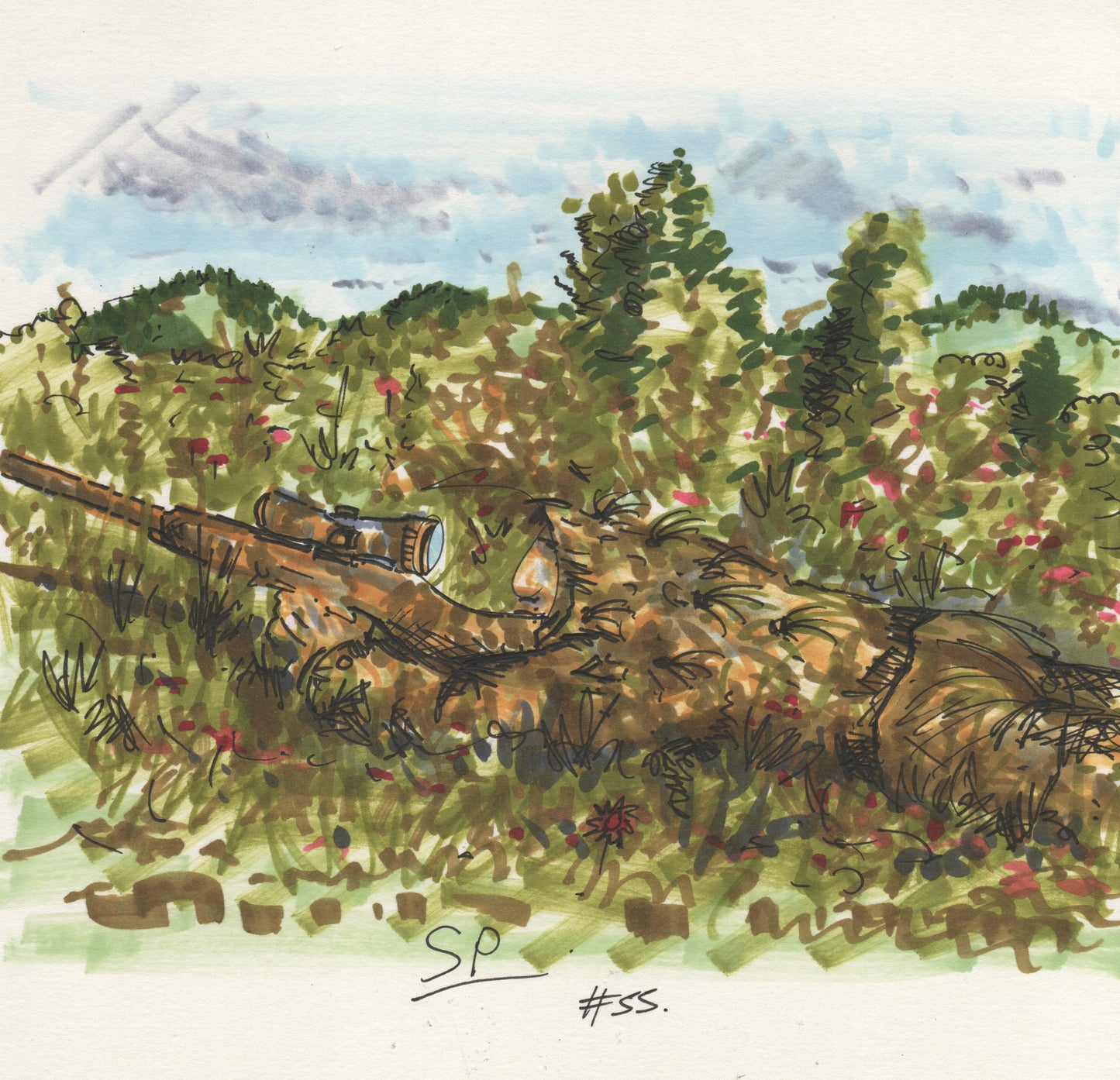 “The Hunter” - Pen Drawing - 210x200mm - 2024