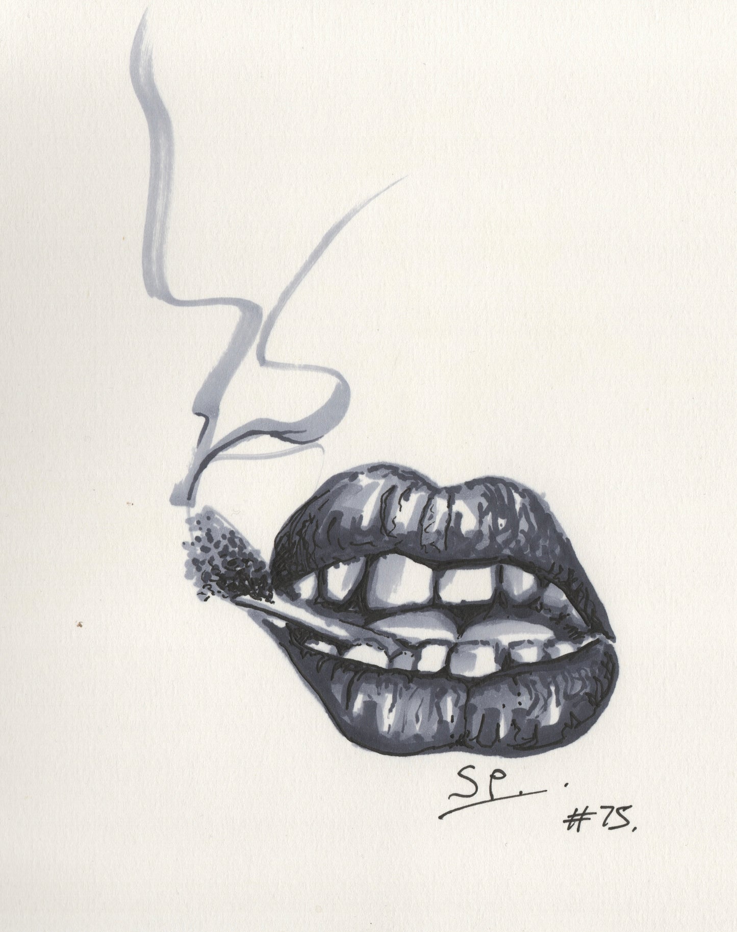 “Smoking” - Pen Drawing - 150x210mm - 2024