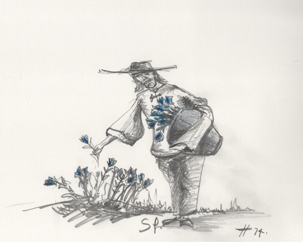 “The Flower Picker” - Pencil - 230x180mm - 2024
