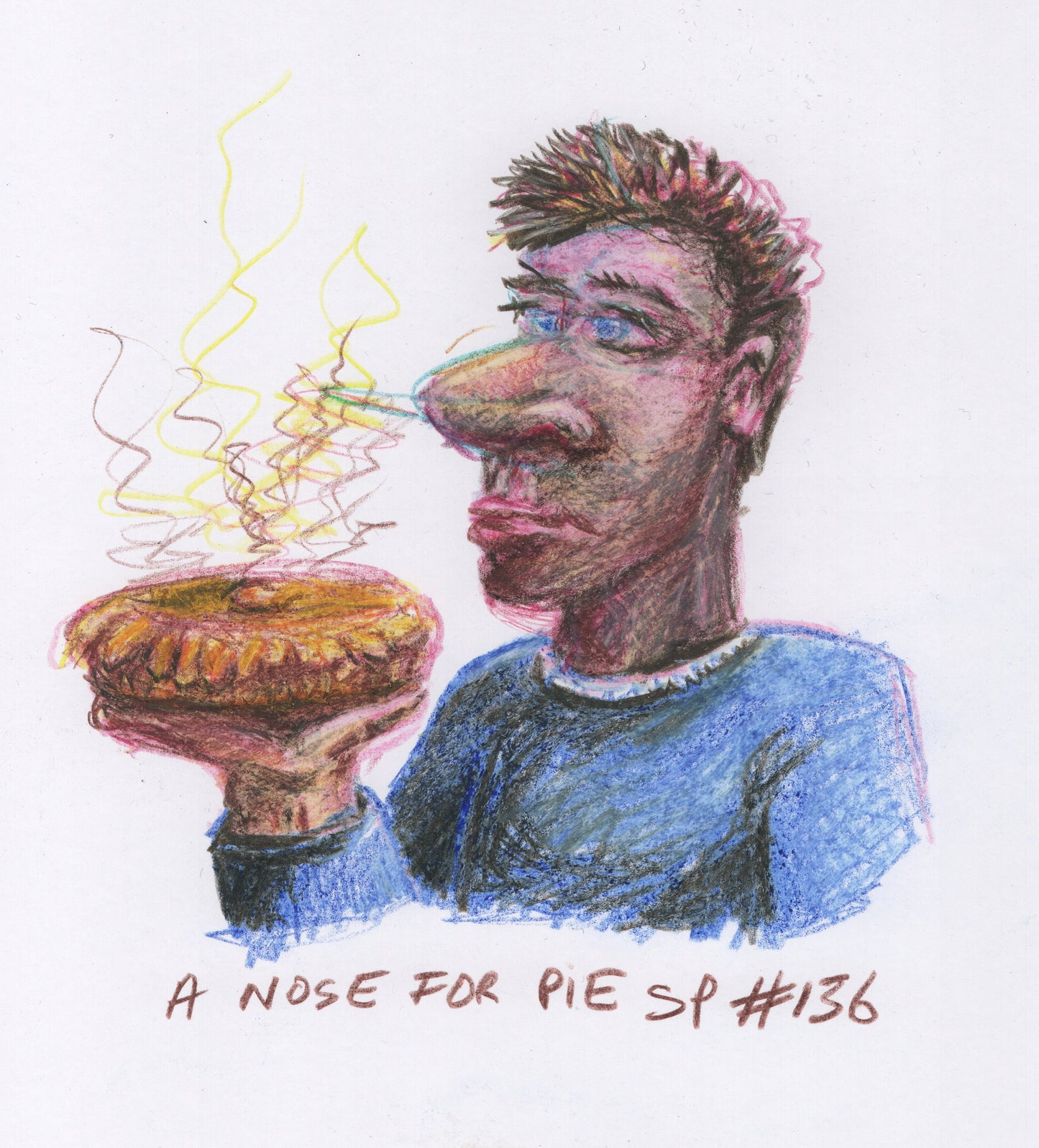 “A Nose For A Pie” - Conte Crayon - 170x180mm - 2025