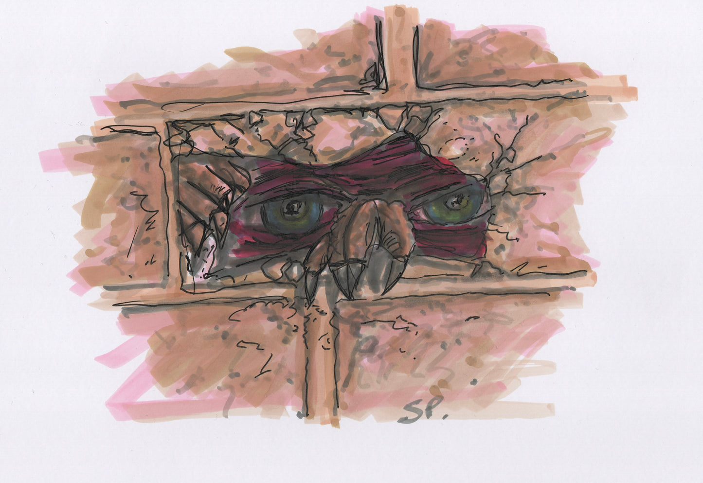 “Peeping” - Pen Drawing - 230x180mm - 2025