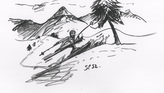 “Skier” - Conte Crayon - 280x150mm - 2024