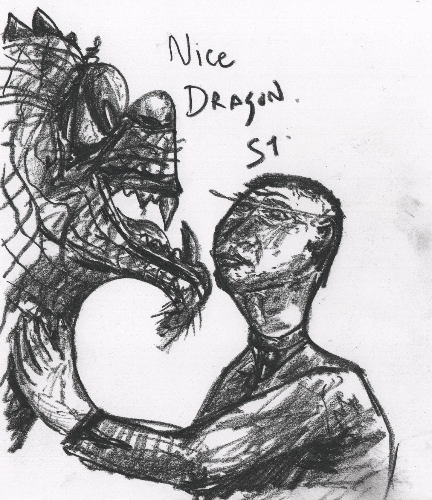 “Nice Dragon” - Conte Crayon - 160x200mm - 2024