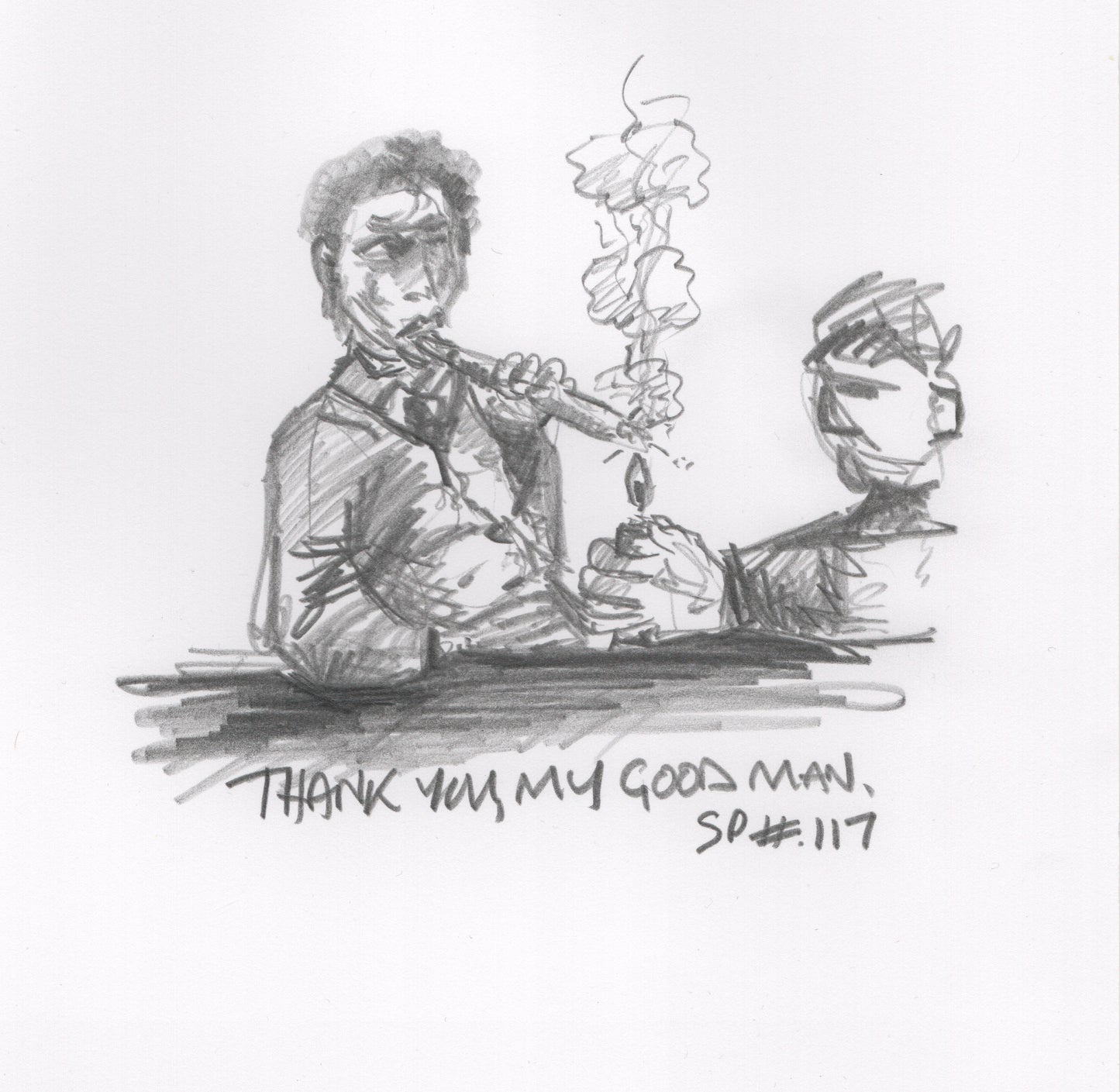 “My Good Man” - Conte Crayon - 161x182mm - 2025