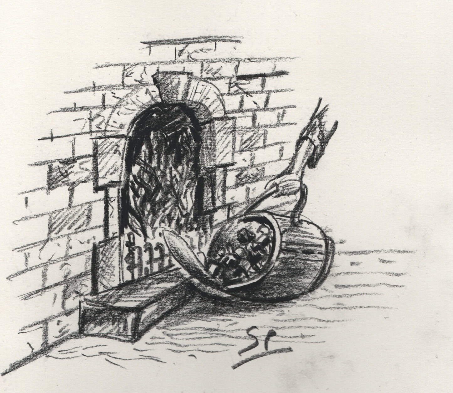 “Fire” - Conte Crayon - 200x180mm - 2024