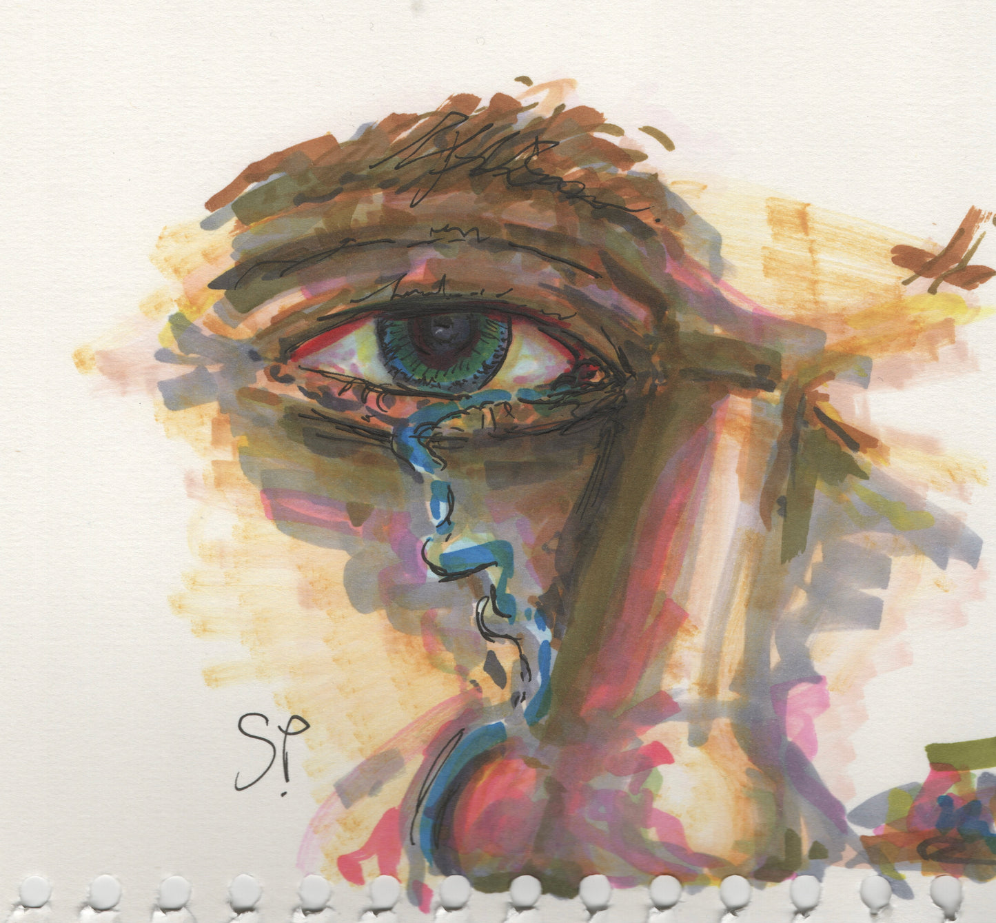 “Crying” - Pen Drawing - 180x170mm - 2024