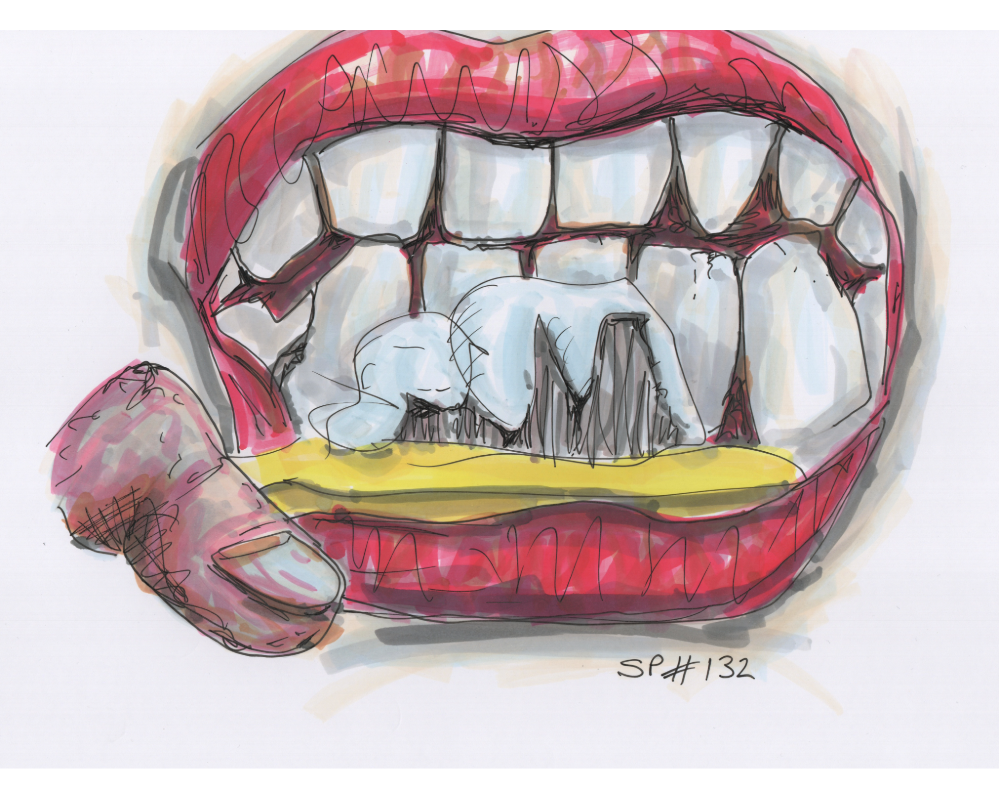 “Teeth” - Pen Drawing - 270x200mm - 2025